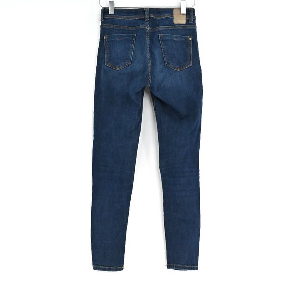 ZARA BASIC Z1975 Denim Dark Wash Skinny Jeans #H04 - Picture 5 of 9